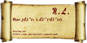 Marján Lóránt névjegykártya